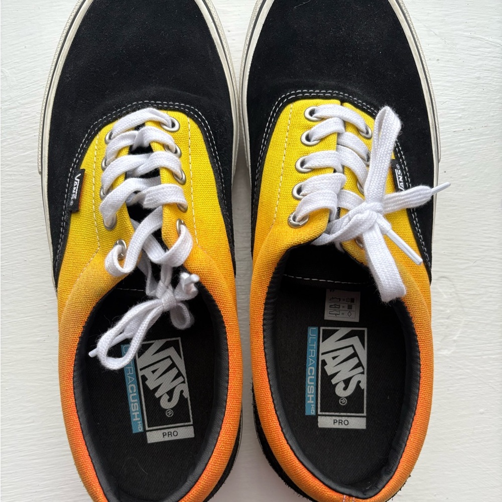Vans Black and Gradient Yellow Sneakers